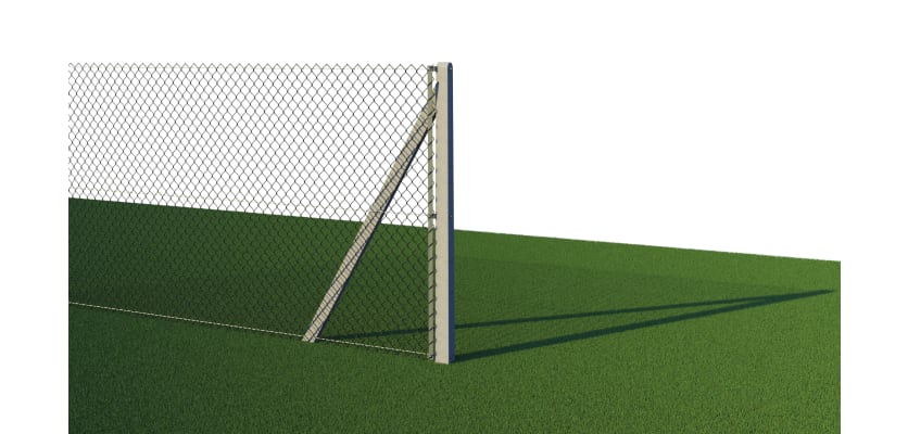 End post for chain link fencing, made of concrete