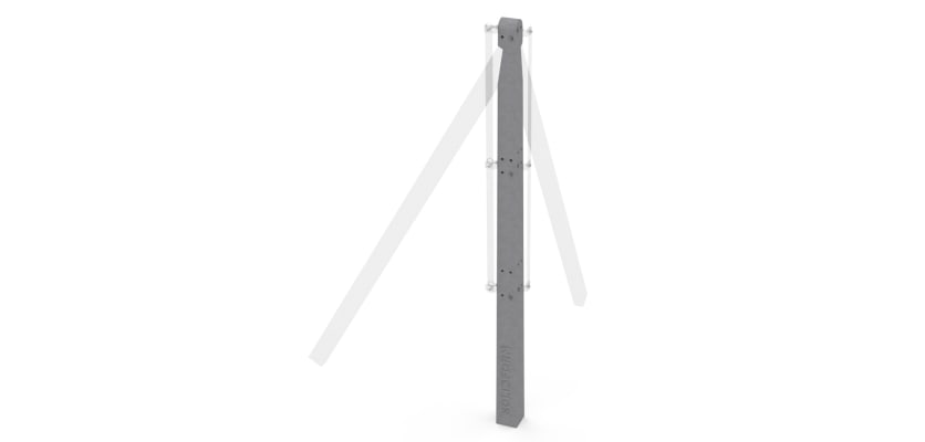 1.2m Concrete Chain Link Corner Post (Isolated)