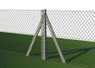 Concrete posts with green chain link mesh