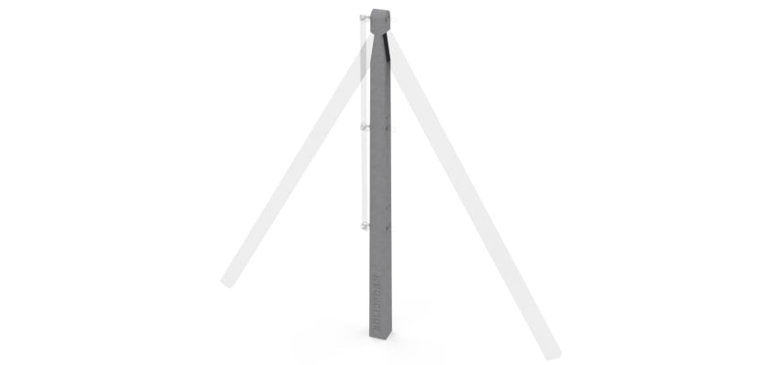 1.2m Concrete Chain Link Two Way Post (Isolated)