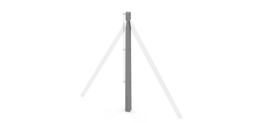 1.5m Concrete Chain Link Two Way Post (Isolated) 