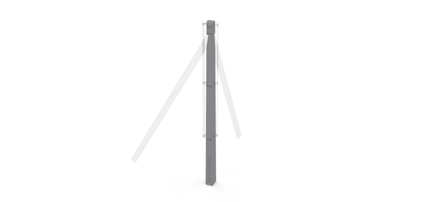 1.5m Concrete Chain Link Corner Post (Isolated)