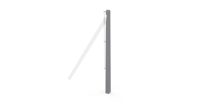 1.5m Concrete Chain Link End Post (Isolated) 
