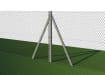 Concrete Post with chain link mesh fencing attached