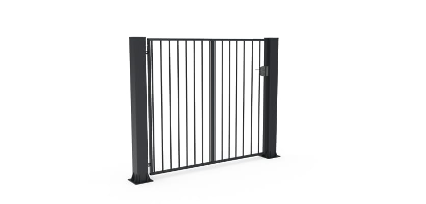 Anthracite Grey FFL 60S Manual Single Leaf Vertical Bar Swing Gate 