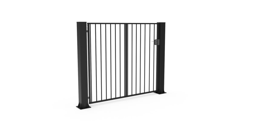 Black FFL 60S Manual Single Leaf Vertical Bar Swing Gate 