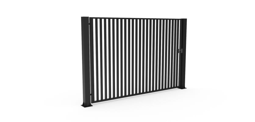 Black FFL 80S Manual Single Leaf Vertical Bar Swing Gate