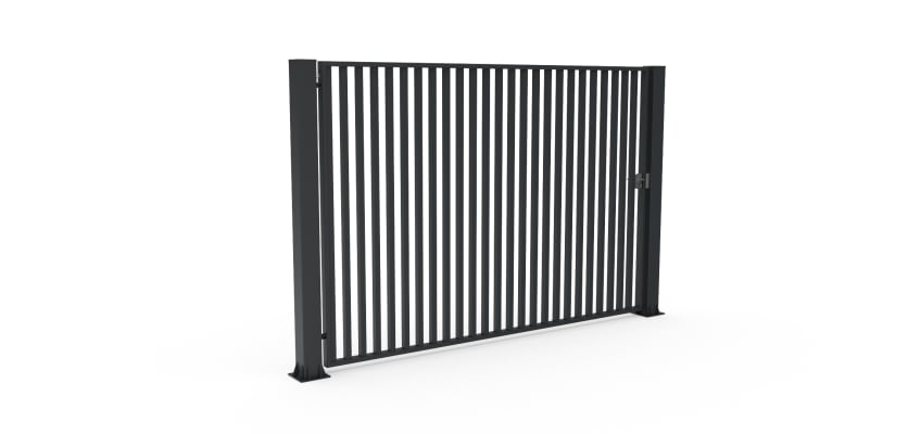 Anthracite Grey FFL 80S Manual Single Leaf Vertical Bar Swing Gate