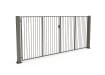 Stone Grey FFL 60D Manual Double Leaf Vertical Bar Swing Gate 
