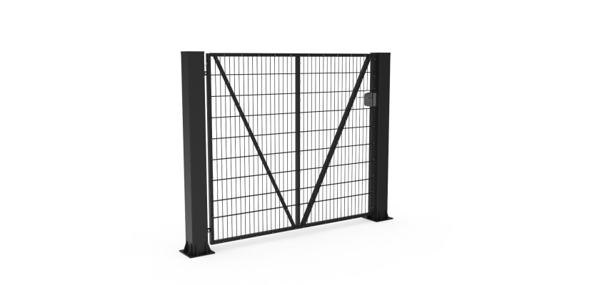 Black FFL 60S Manual Single Leaf Mesh Swing Gate