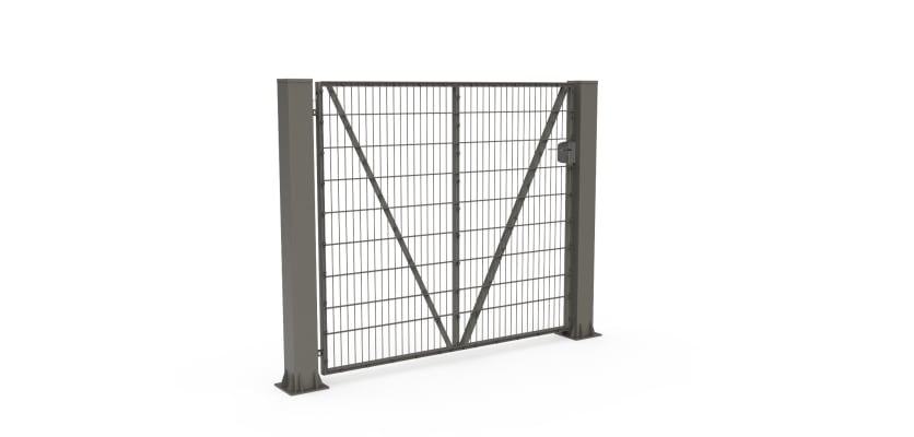 Stone Grey  FFL 60S Manual Single Leaf Mesh Swing Gate