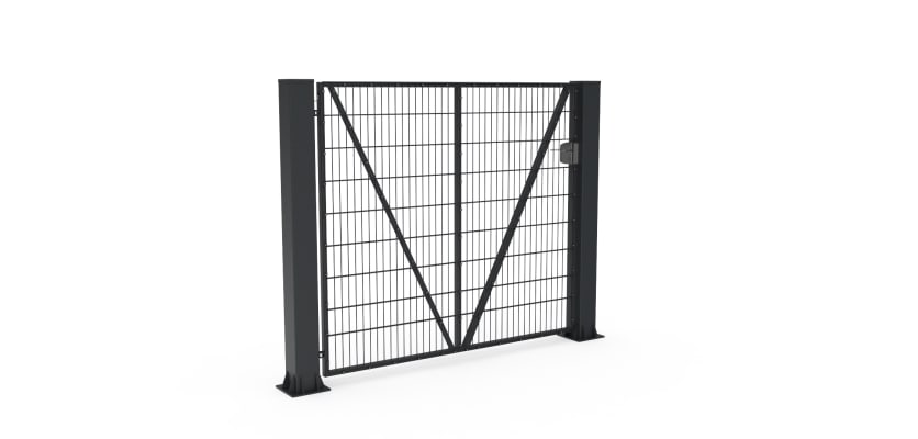 Anthracite Grey FFL 60S Manual Single Leaf Mesh Swing Gate
