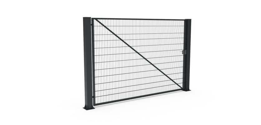 Anthracite Grey FFL 80S Manual Single Leaf Mesh Swing Gate
