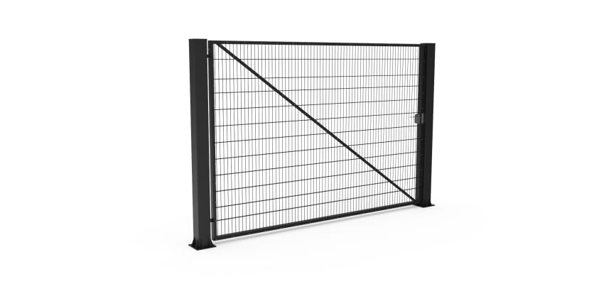 Black FFL 80S Manual Single Leaf Mesh Swing Gate