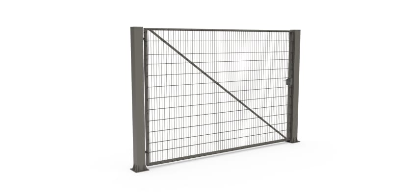 Stone Grey FFL 80S Manual Single Leaf Mesh Swing Gate