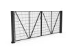 Black FFL 60D Manual Double Leaf Mesh Swing Gate 