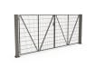 Stone Grey FFL 60D Manual Double Leaf Mesh Swing Gate 
