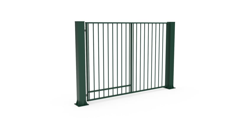 Green FFL 60S Prepped For Automation Single Leaf Vertical Bar Swing Gate
