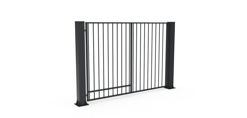Anthracite Grey FFL 60S Prepped For Automation Single Leaf Vertical Bar Swing Gate