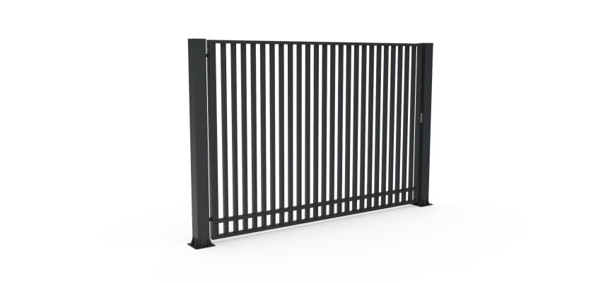 Anthracite Grey FFL 80S Prepped For Automation Single Leaf Vertical Bar Swing Gate