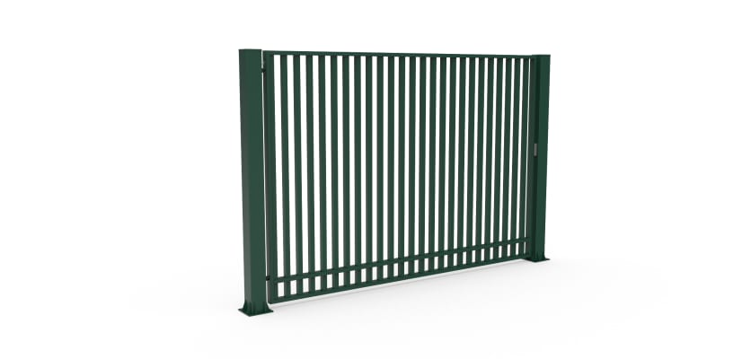 Green FFL 80S Prepped For Automation Single Leaf Vertical Bar Swing Gate
