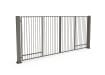 Stone Grey FFL 60D Prepped For Automation Double Leaf Vertical Bar Swing Gate