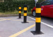Black and yellow dig in bollard