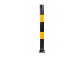 Plain Round Black & Yellow Bollard