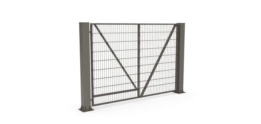 Stone Grey FFL 60S Prepped For Automation Single Leaf Mesh Swing Gate