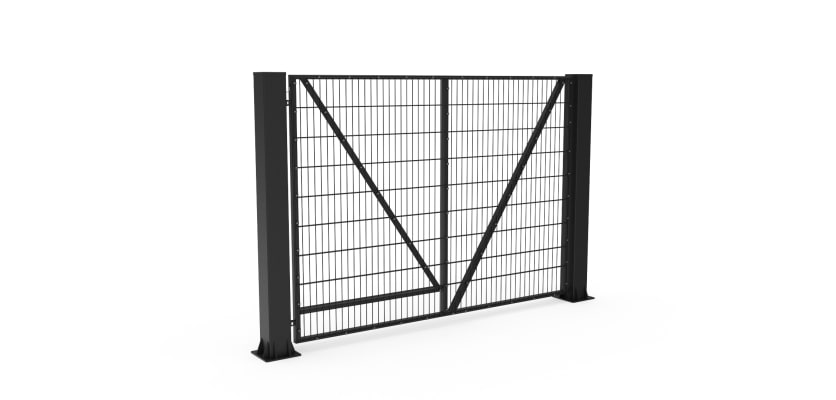 Black FFL 60S Prepped For Automation Single Leaf Mesh Swing Gate