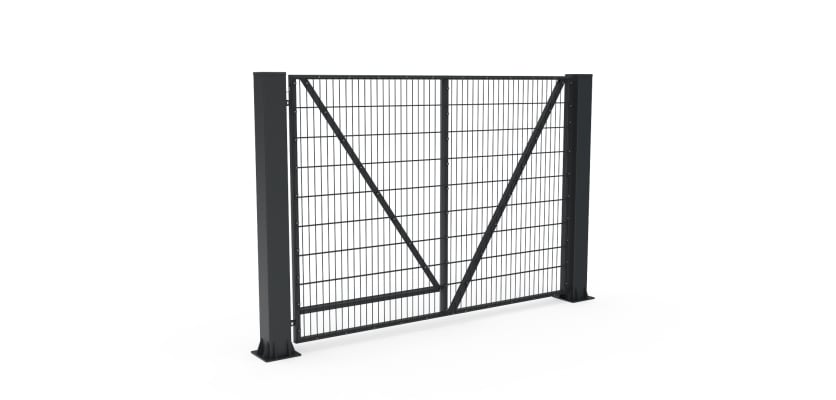 Anthracite Grey FFL 60S Prepped For Automation Single Leaf Mesh Swing Gate