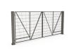 Stone Grey FFL 60D Prepped For Automation Double Leaf Mesh Swing Gate