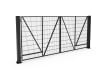 Black FFL 60D Prepped For Automation Double Leaf Mesh Swing Gate