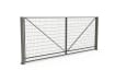 FFL 80D Mesh Infill Prepped For Automation Double Leaf Gate with a Stone Grey finish