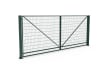 FFL 80D Mesh Infill Prepped For Automation Double Leaf Gate with a Green finish
