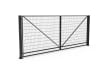 FFL 80D Mesh Infill Prepped For Automation Double Leaf Gate with a Black finish