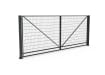 FFL 80D Mesh Infill Prepped For Automation Double Leaf Gate with a Anthracite Grey finish