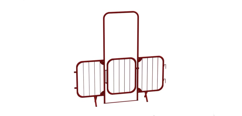 Red Walk-Through Crowd Control Barrier With Gate