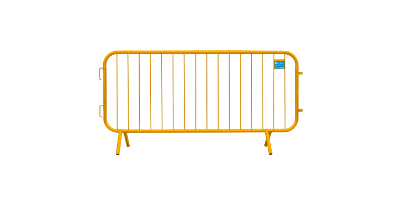 Yellow 2.3m Premium Smartweld Crowd Control Fixed Leg Barrier