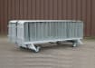 Crowd Control trolley with crowd control barriers stacked omn 