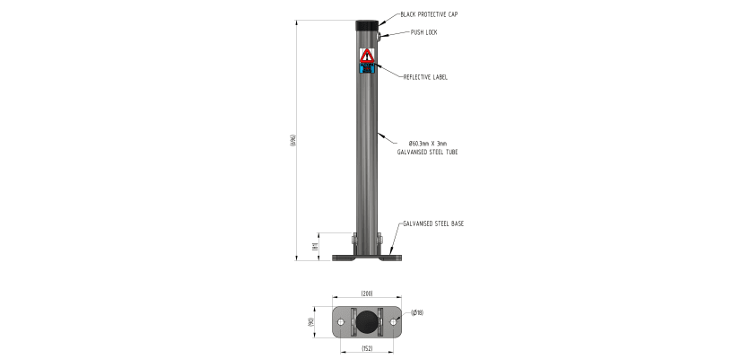 Hinged Parking Post Diagram