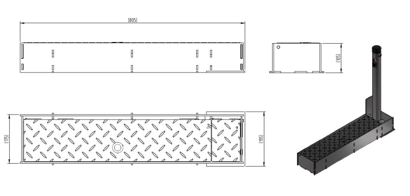  Hinged Stealth Parking Post & Socket diagram 