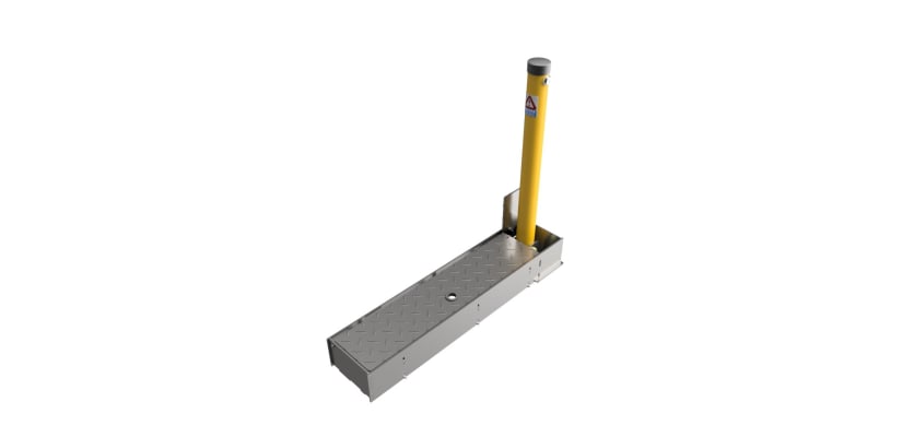 Yellow Hinged Stealth Parking Post & Socket