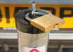Padlock on parking post