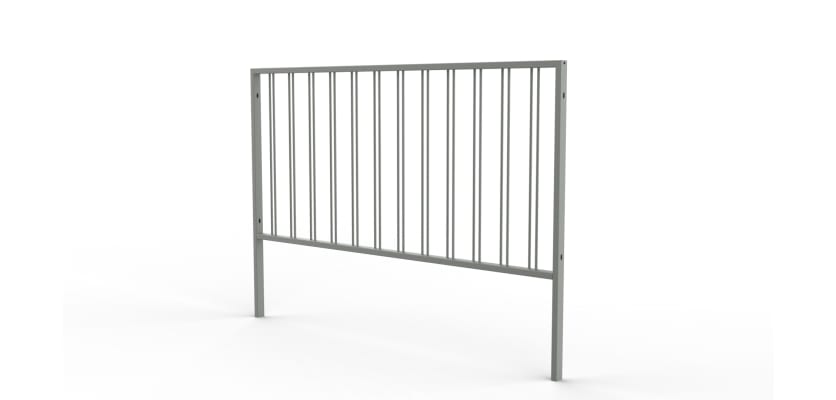 2.0m wide PG1 Railing with Double Stagger Infill - Galvanised 