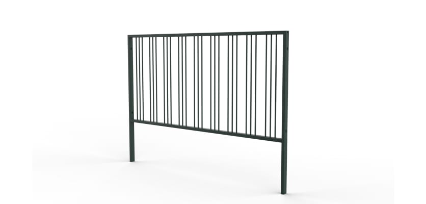 2.0m Wide PG1 Railing with Triple Stagger Infill - Green PPC FInish