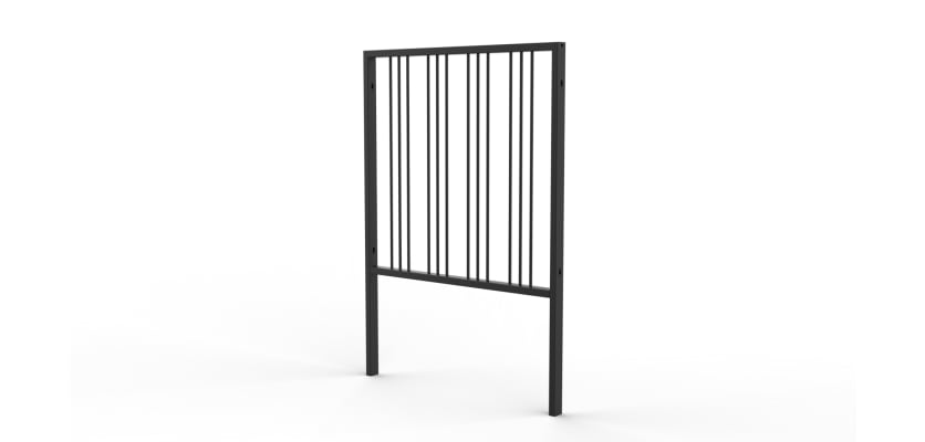 1.0m Wide PG1 Railing with Triple Stagger Infill - Black PPC Finish