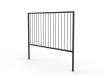 2.0m Wide PG1 Pedestrian Guard Railing with Black PPC Finish - Standard Infill