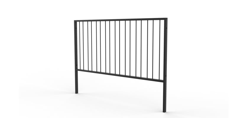 2.0m Wide PG1 Guard Railing with Double Stagger Infill - Black PPC Finish