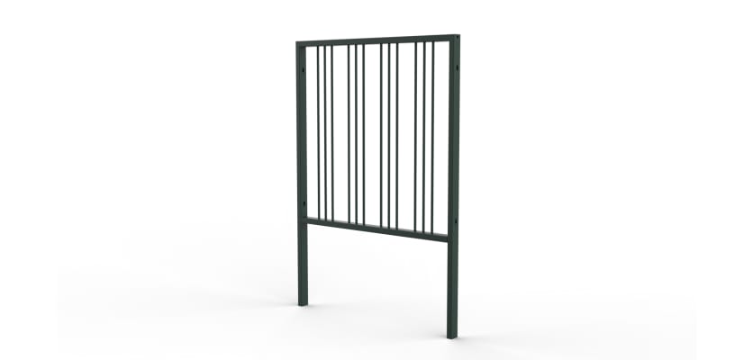 1.0m wide PG1 Pedestrian Guard Rail with Triple Stagger Infill - Green PPC Finish